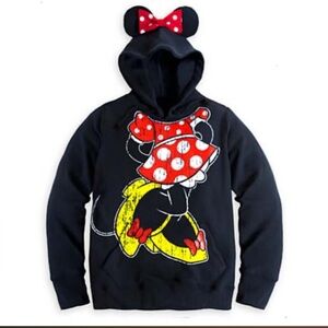 Disney Parks Mini Mouse Hoodie with Mouse Ears.  Size Medium.